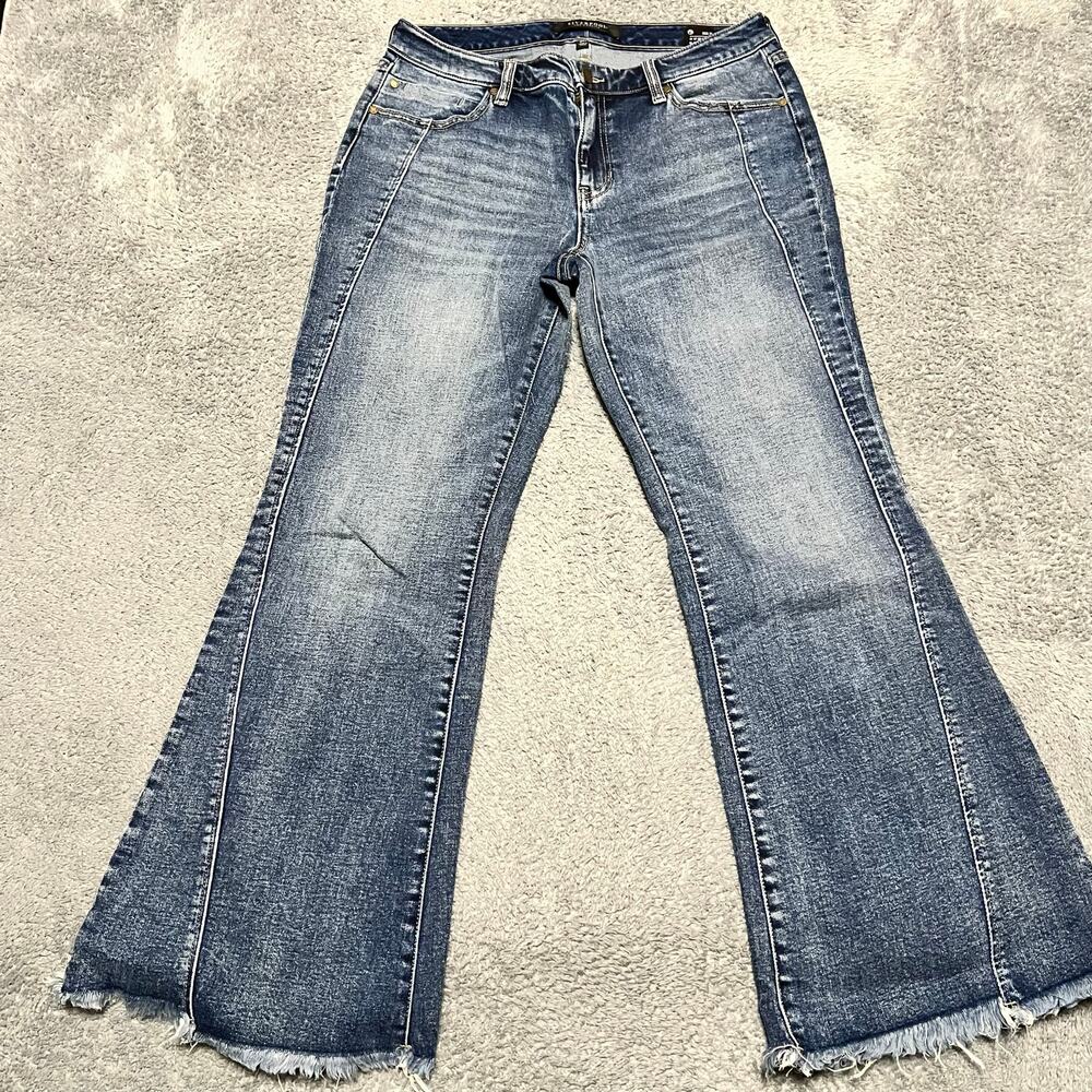 Liverpool Hannah Flare Jeans Womens 8 /29 (32x29) Raw Hem Blue